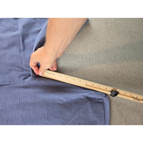 Travis Mathew Prestige Golf Shorts Mens 34 Blue Stripe Performance 10" Inseam - Picture 9 of 11